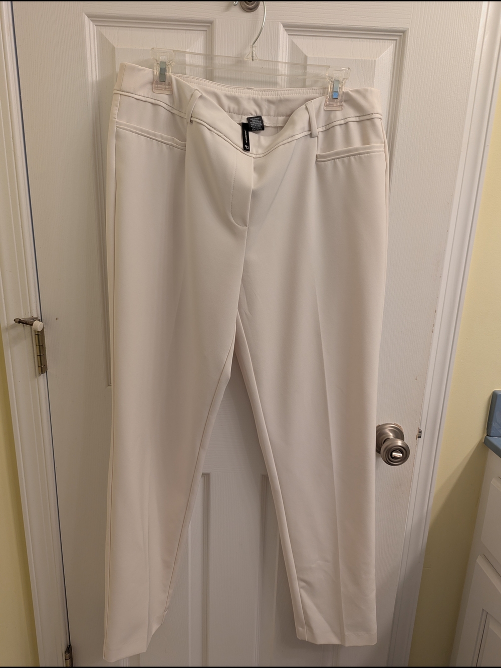 new directions Cream Straight-Leg Women's Trousers